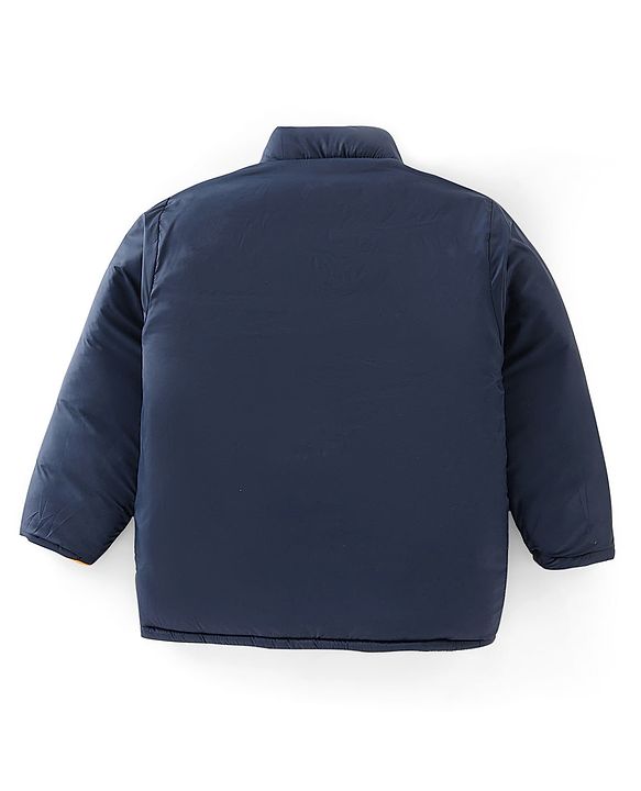 Pine Kids Full Sleeves Reversible Medium Winter Jacket - Mustard And Navy