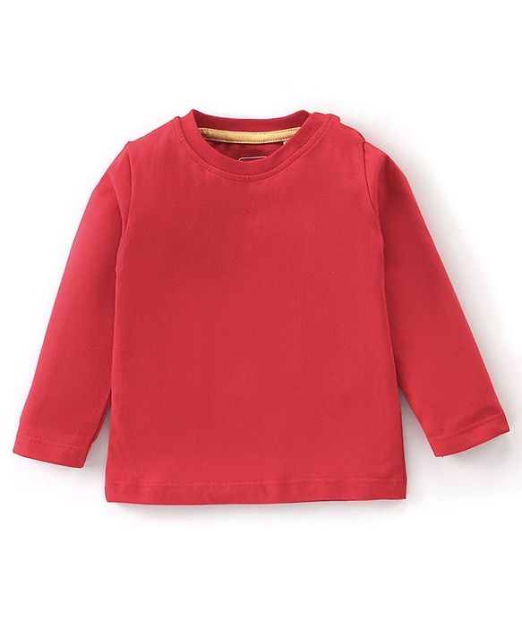 Babyhug 100% Cotton Knit Letters Print Dungaree with Full Sleeves Inner Tee - Red