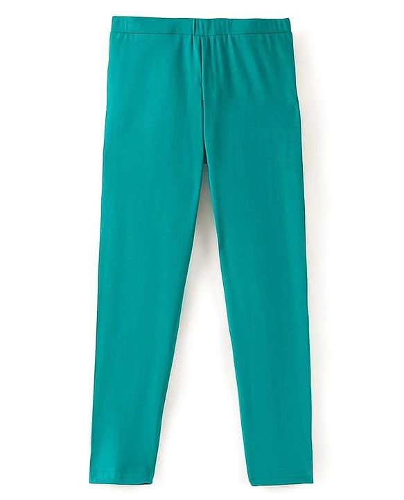 Pine Kids Cotton Lycra Knit Full Length Solid Color Legging - Spring Bouquet