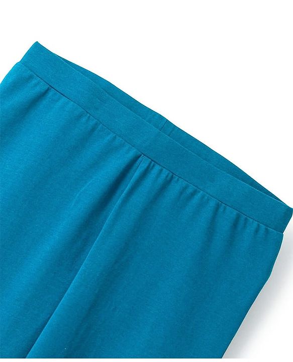 Pine Kids Cotton Lycra Knit Full Length Solid Color Legging - Blue Depth