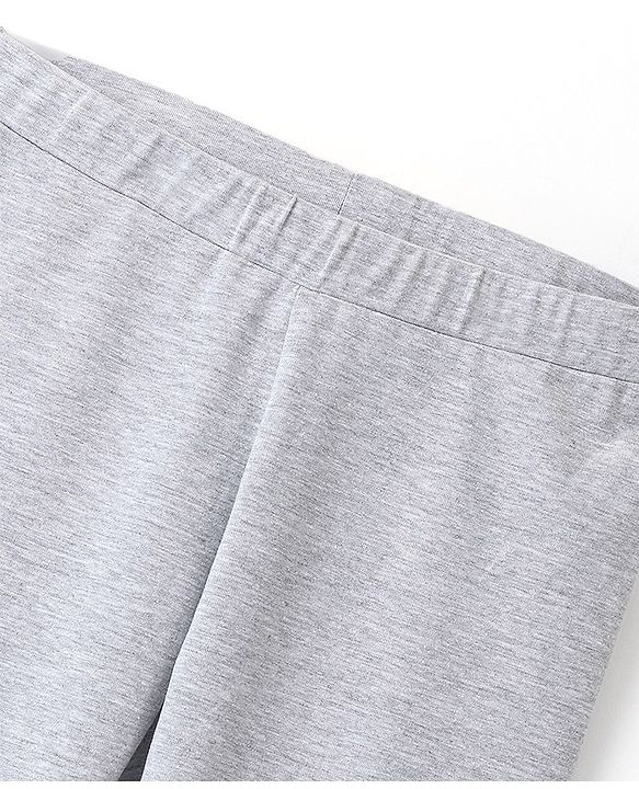 Pine Kids Cotton Stretchable Full Length Solid Leggings- Grey