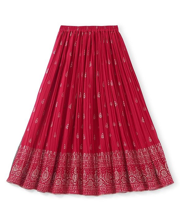 Pine Kids Half Sleeves Floral Embroidered Choli Lehenga Set With Dupatta- Pink
