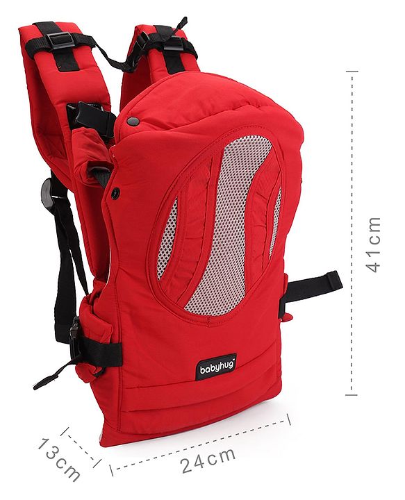 Babyhug Snuggle Me 3 Way Baby Carrier With Adjustable Protective Hood - Red
