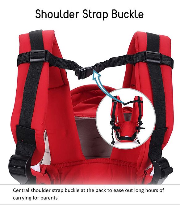 Babyhug Snuggle Me 3 Way Baby Carrier With Adjustable Protective Hood - Red