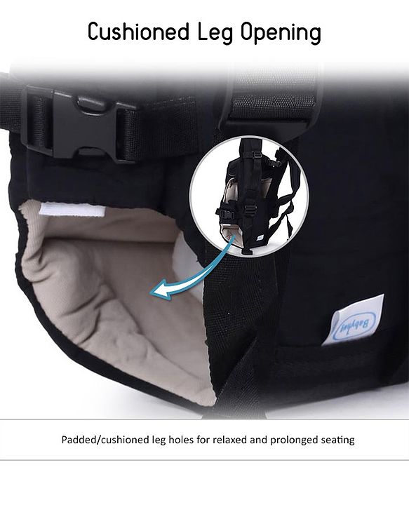 Babyhug Snuggle Me 3 Way Baby Carrier With Adjustable Protective Hood - Black