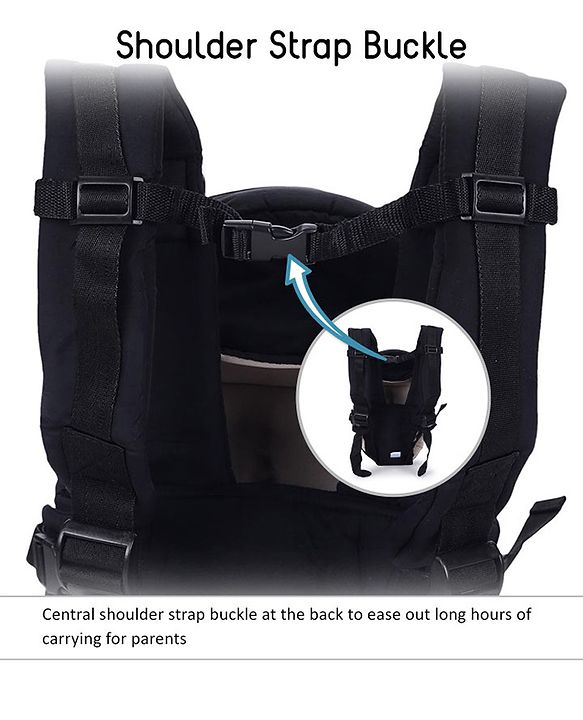Babyhug Snuggle Me 3 Way Baby Carrier With Adjustable Protective Hood - Black