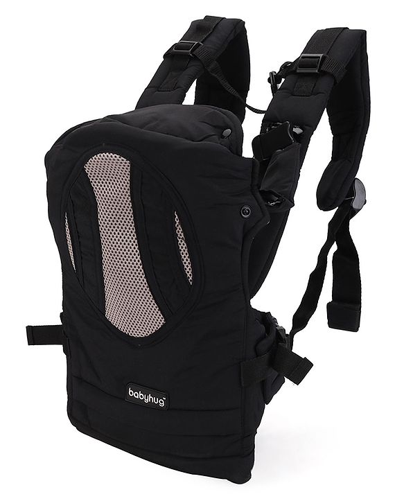 Babyhug Snuggle Me 3 Way Baby Carrier With Adjustable Protective Hood - Black