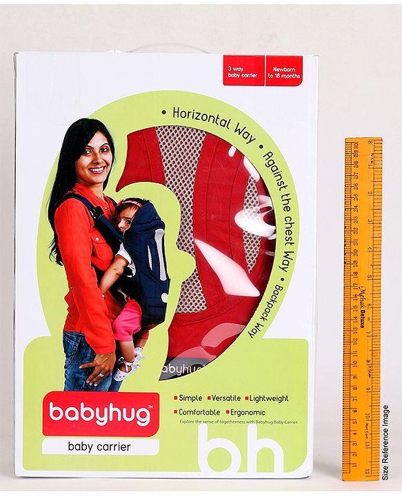 Babyhug Snuggle Me 3 Way Baby Carrier With Adjustable Protective Hood - Black