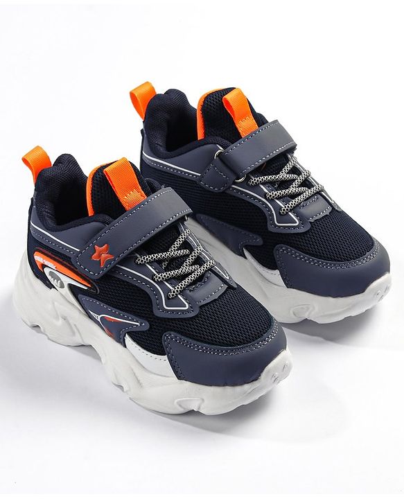Cute Walk by Babyhug Velcro Closure Sneakers - Navy Blue