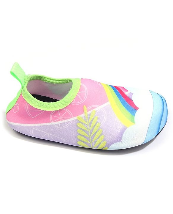 Cute Walk by Babyhug Rainbow Printed Slip On Water Shoes - Multicolour