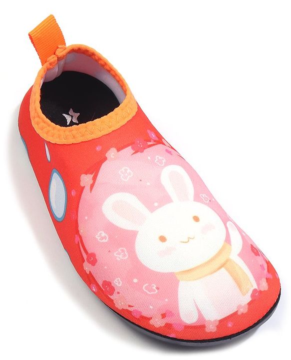 Cute Walk by Babyhug Bunny Printed Slip On Water Shoes - Orange