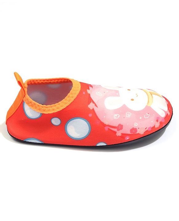 Cute Walk by Babyhug Bunny Printed Slip On Water Shoes - Orange