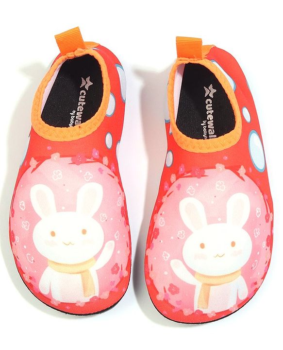 Cute Walk by Babyhug Bunny Printed Slip On Water Shoes - Orange