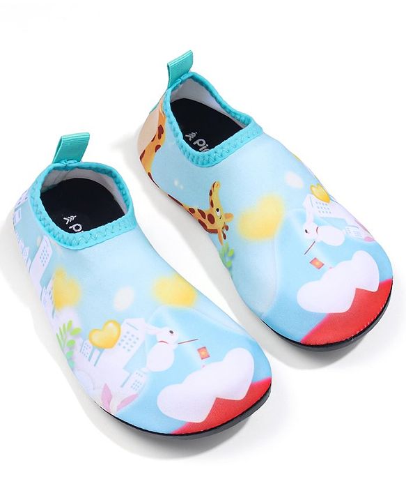 Pine Kids Bunny Printed Slip On Water Shoes - Blue