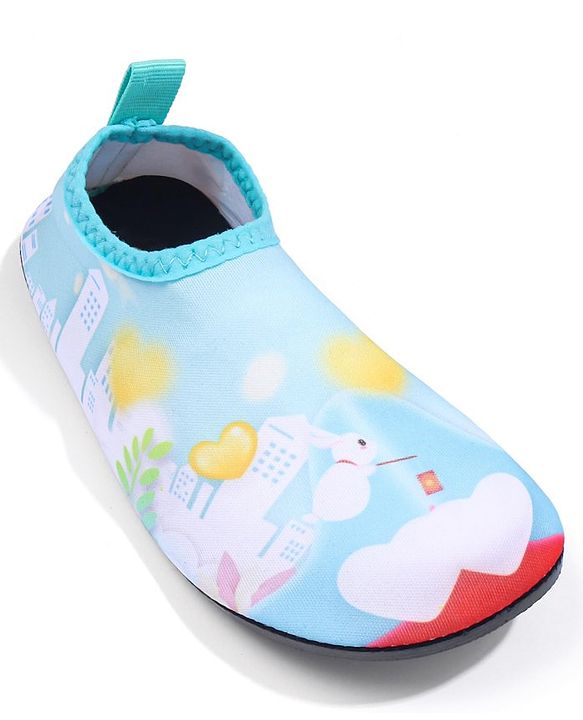 Pine Kids Bunny Printed Slip On Water Shoes - Blue