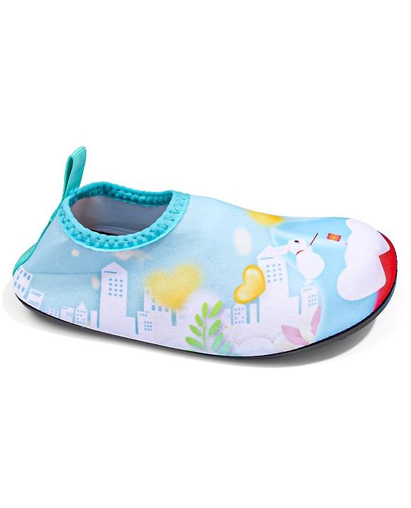 Pine Kids Bunny Printed Slip On Water Shoes - Blue