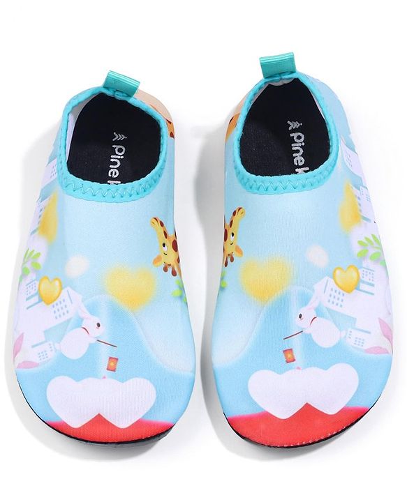Pine Kids Bunny Printed Slip On Water Shoes - Blue
