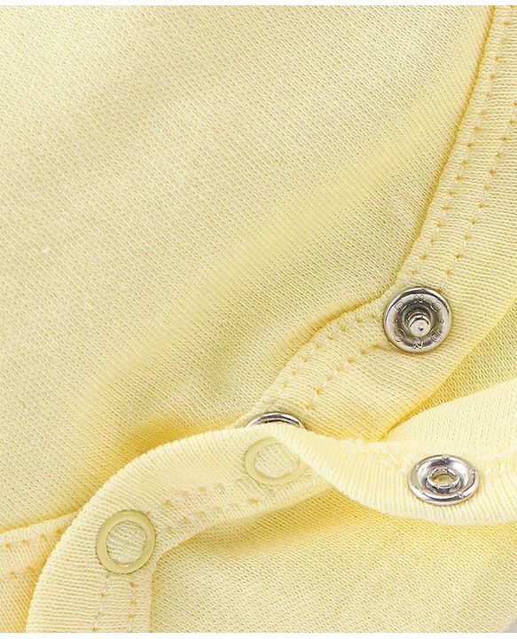 Babyhug 100% Cotton Knit Full Sleeves Crocodile Print Onesie - Yellow