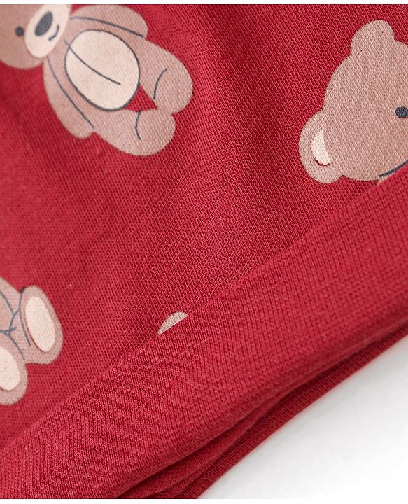 Babyhug 100% Cotton Knit Cap Bear Print Pack of 2 - Multicolour