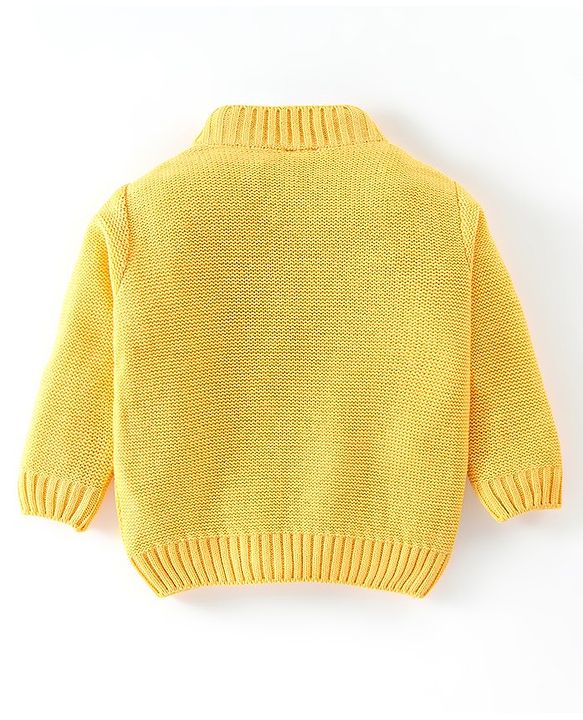 Babyhug Full Sleeves Sweater Cable Knit Design- Yellow
