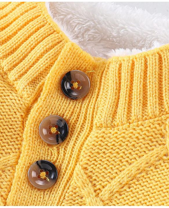 Babyhug Full Sleeves Sweater Cable Knit Design- Yellow