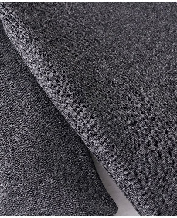 Babyhug Full Sleeves Solid Thermal Vest Sando & Pajama Set - Dark Grey