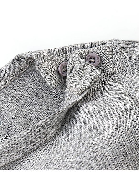 Babyhug Cotton Full Sleeves Solid Color Vest Pullover & Bottom Thermal Wear Combo Pack Of 3 - Light Grey