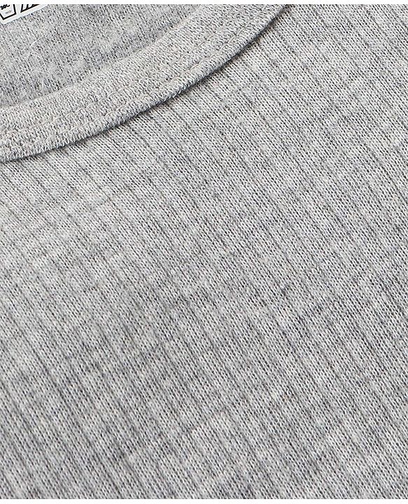 Babyhug Cotton Full Sleeves Solid Color Vest Pullover & Bottom Thermal Wear Combo Pack Of 3 - Light Grey