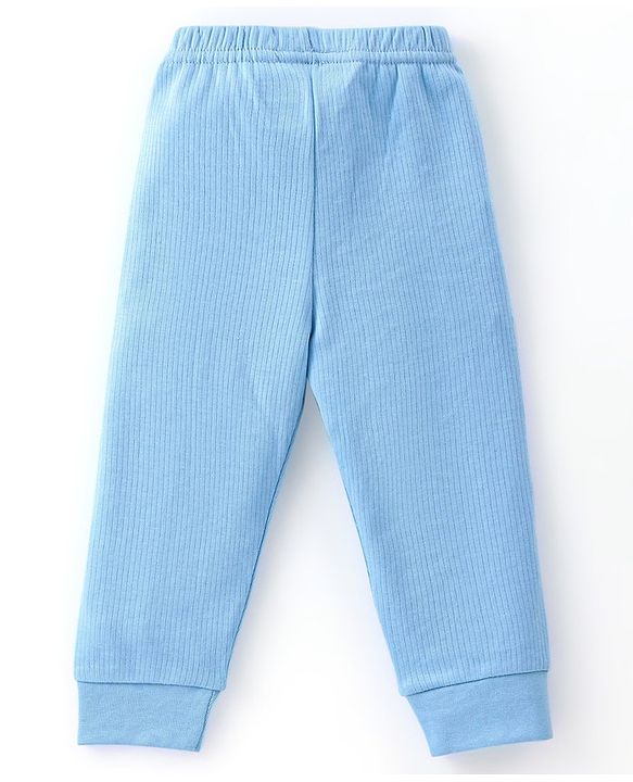 Babyhug Cotton Full Sleeves Solid Color Vest Pullover & Bottom Thermal Wear Combo Pack Of 3 - Blue