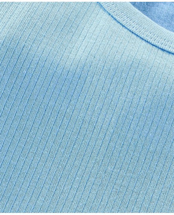 Babyhug Cotton Full Sleeves Solid Color Vest Pullover & Bottom Thermal Wear Combo Pack Of 3 - Blue