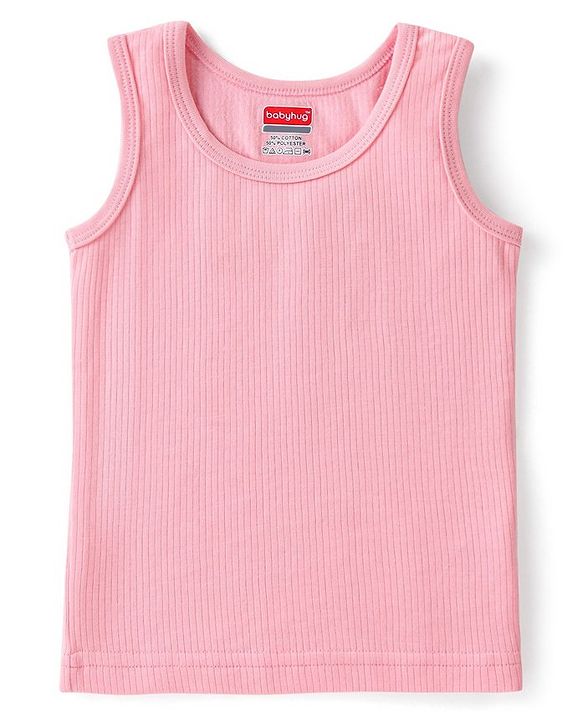 Babyhug Cotton Full Sleeves Thermal Wear Pullover Vest & Pant Set - Pink