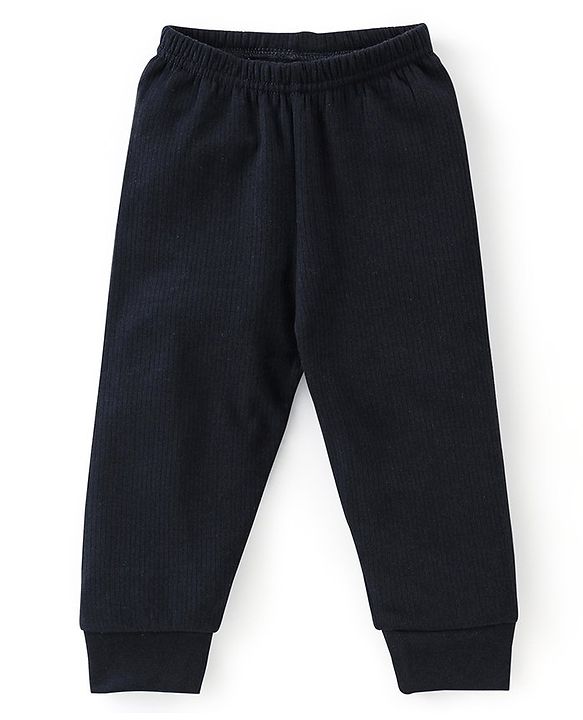 Babyhug Cotton Full Sleeves Inner Thermal Vest & Pajama Set - Dark Navy