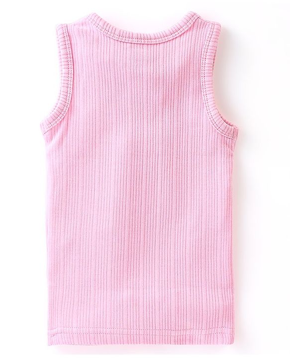 Babyhug Cotton Full Sleeves Solid Color Vest Pullover & Bottom Thermal Wear Combo Pack Of 3 -Pink