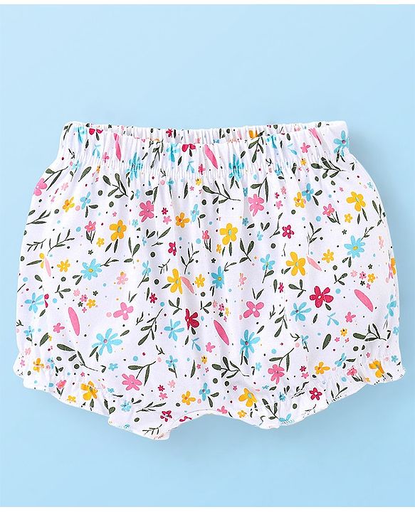 Babyhug 100% Cotton Floral Printed Bloomer  Pack of 3 - Multicolor