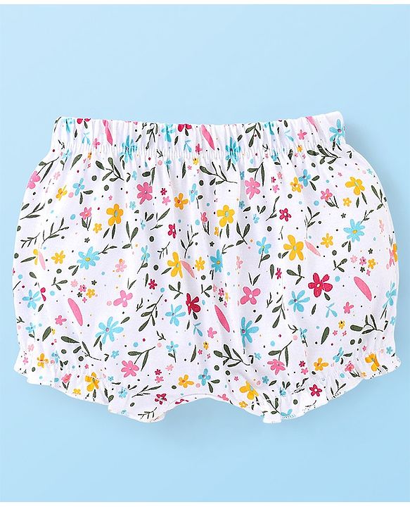 Babyhug 100% Cotton Floral Printed Bloomer  Pack of 3 - Multicolor