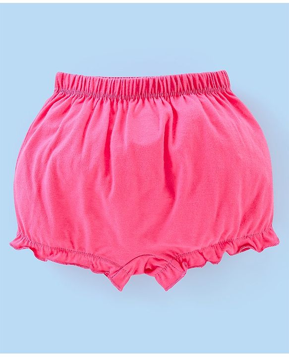 Babyhug 100% Cotton Knit Solid Bloomers Pack of 5 - Multicolour