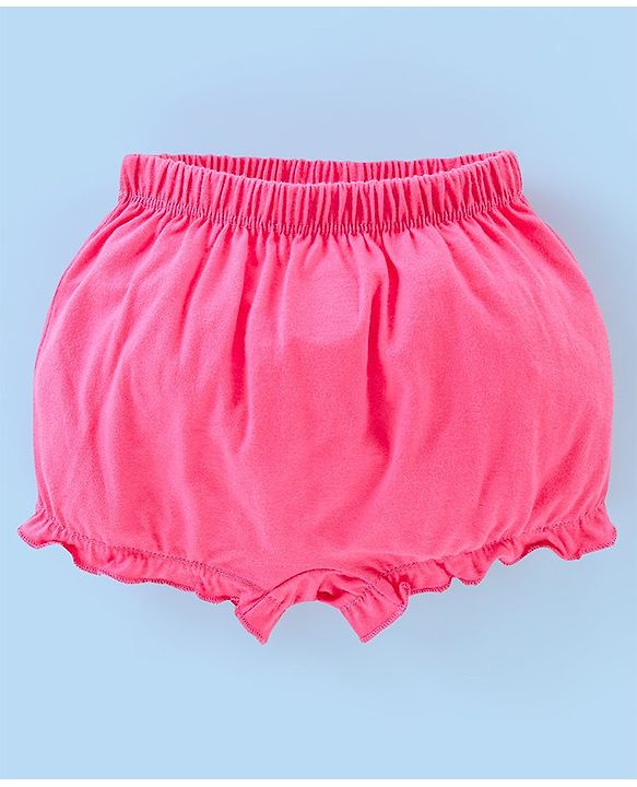 Babyhug 100% Cotton Knit Solid Bloomers Pack of 5 - Multicolour