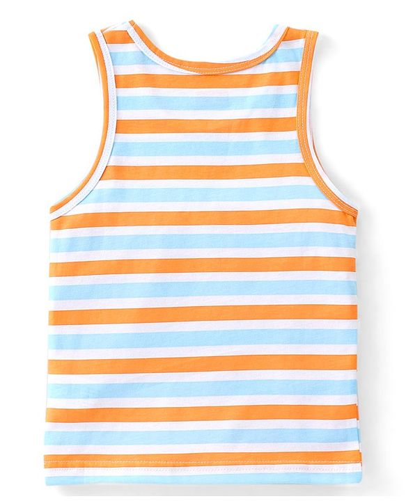 Babyhug 100% Cotton Knit Sando Penguin Print Pack of 3 - Multicolour