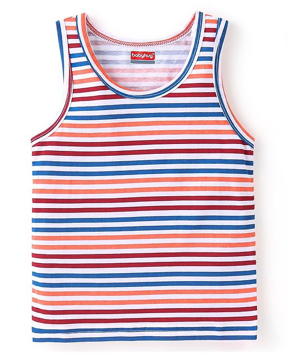 Babyhug 100% Cotton Knit Sleeveless Sando Fox Print Pack of 3 - Multicolour