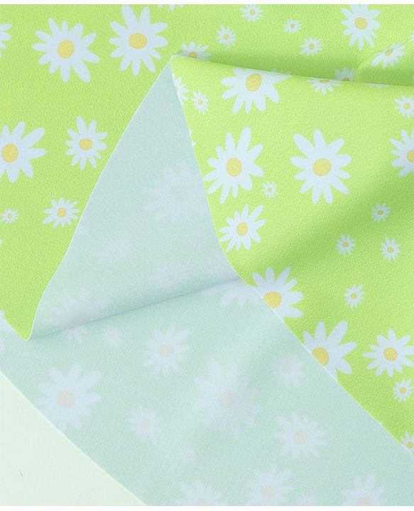 Babyhug Sleeveless Frock Swimsuit with Shorts Floral Print - Green