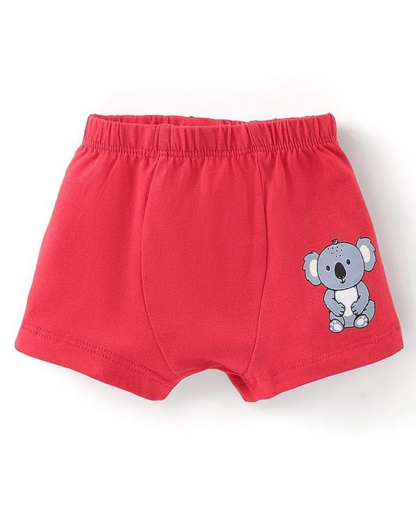 Babyhug 100% Cotton Knit Koala Printed Trunk Pack of 3 - Multicolour