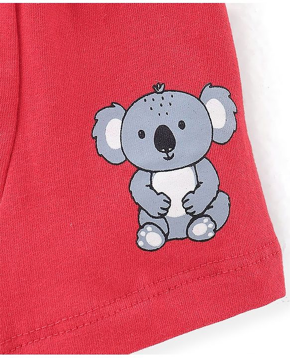 Babyhug 100% Cotton Knit Koala Printed Trunk Pack of 3 - Multicolour