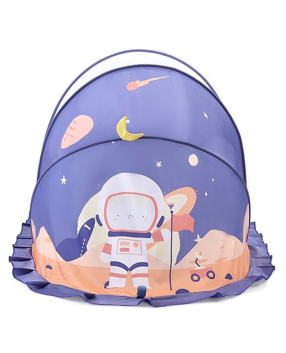 Babyhug  Foldable Printed Mosquito Net Large Size Astronaut Theme- Blue