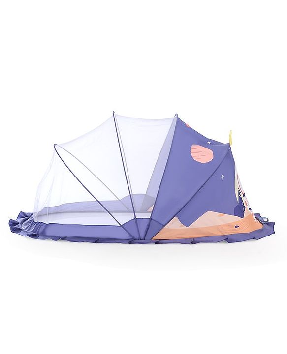 Babyhug  Foldable Printed Mosquito Net Large Size Astronaut Theme- Blue