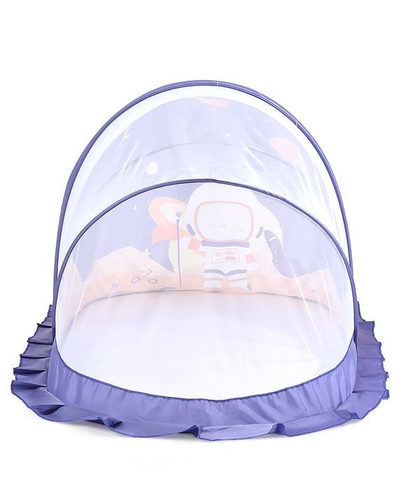 Babyhug  Foldable Printed Mosquito Net Large Size Astronaut Theme- Blue