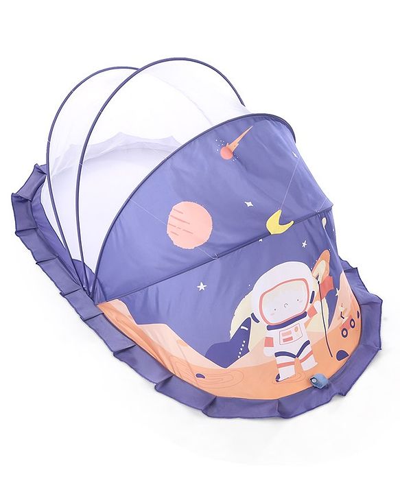 Babyhug  Foldable Printed Mosquito Net Large Size Astronaut Theme- Blue