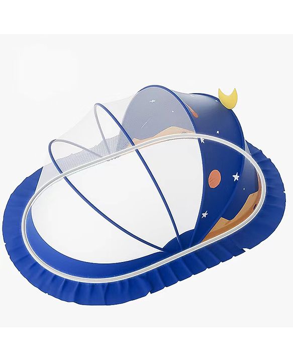 Babyhug  Foldable Printed Mosquito Net Small Size Astronaut Theme- Blue