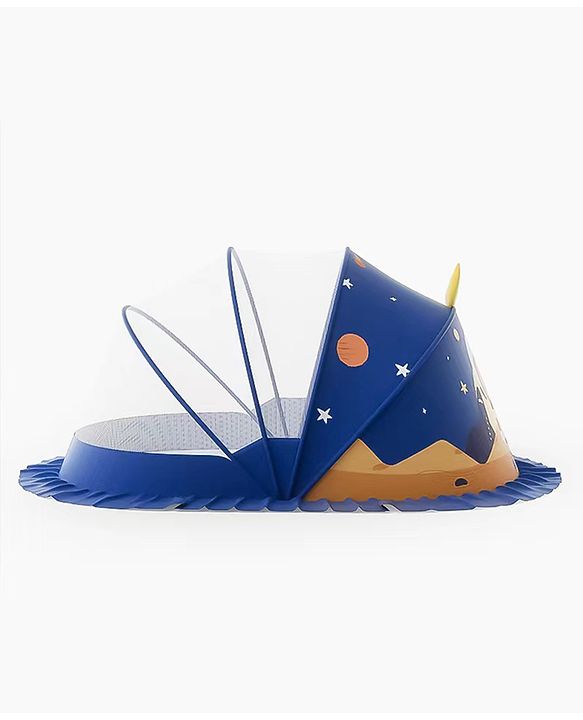 Babyhug  Foldable Printed Mosquito Net Small Size Astronaut Theme- Blue