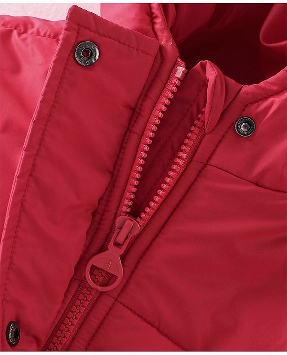 Pine Kids Full Sleeves Medium Winter Full Sleeves Jacket with Belt - Red