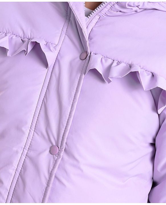Pine Kids Full Sleeves Solid Color Medium Winter Jacket - Purple